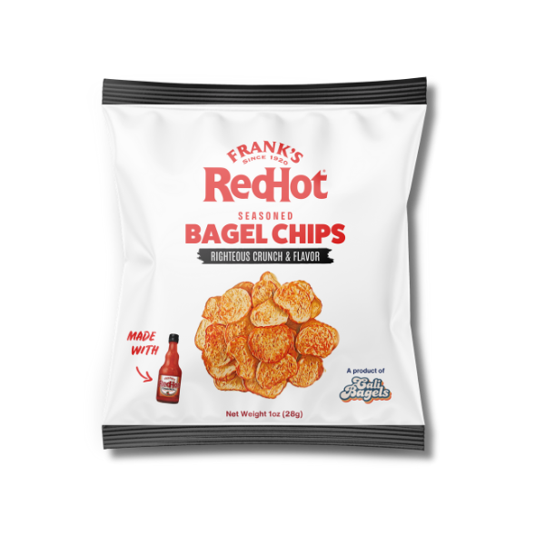 Frank's RedHot® Seasoned Bagel Chips, 48 pack, 1oz Bags