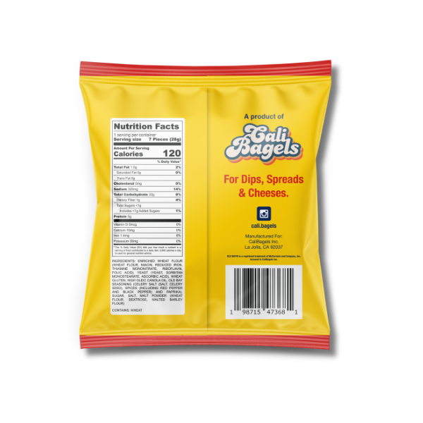 OLD BAY® Seasoned Bagel Chips, 48 pack, 1oz Bags (Single Serve)