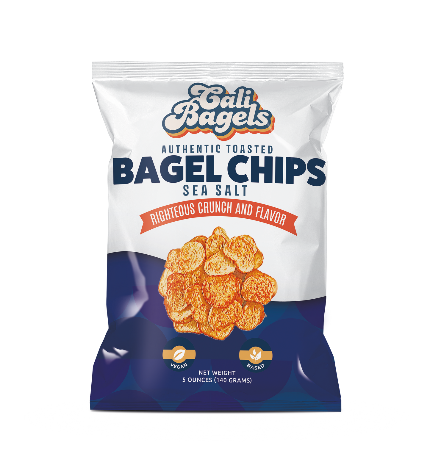 Sea Salt Seasoned Bagel Chips, 48 pack, 1oz Bags (Single Serve)