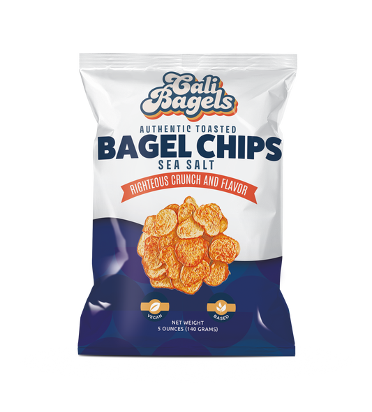 Sea Salt Seasoned Bagel Chips, 48 pack, 1oz Bags (Single Serve)